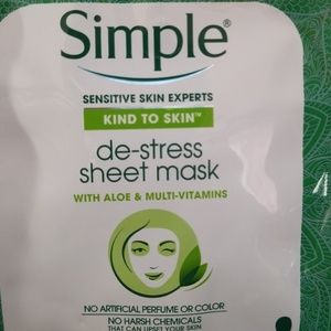 Simple Other - Brand new de stress sheet mask Simple Other - Brand new de stress sheet mask